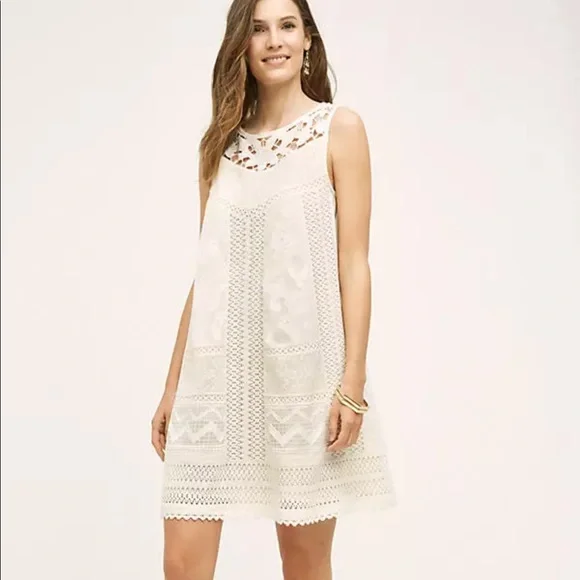 Vanessa Virginia | Dresses | Vanessa Virginia Anthropologie Cottonwood Swing  Dress Size 2 Cream Lace Crochet | Poshmark